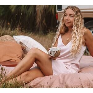 Ettitude Sateen Slip Dress Bamboo Rose New Without Tags, Size S